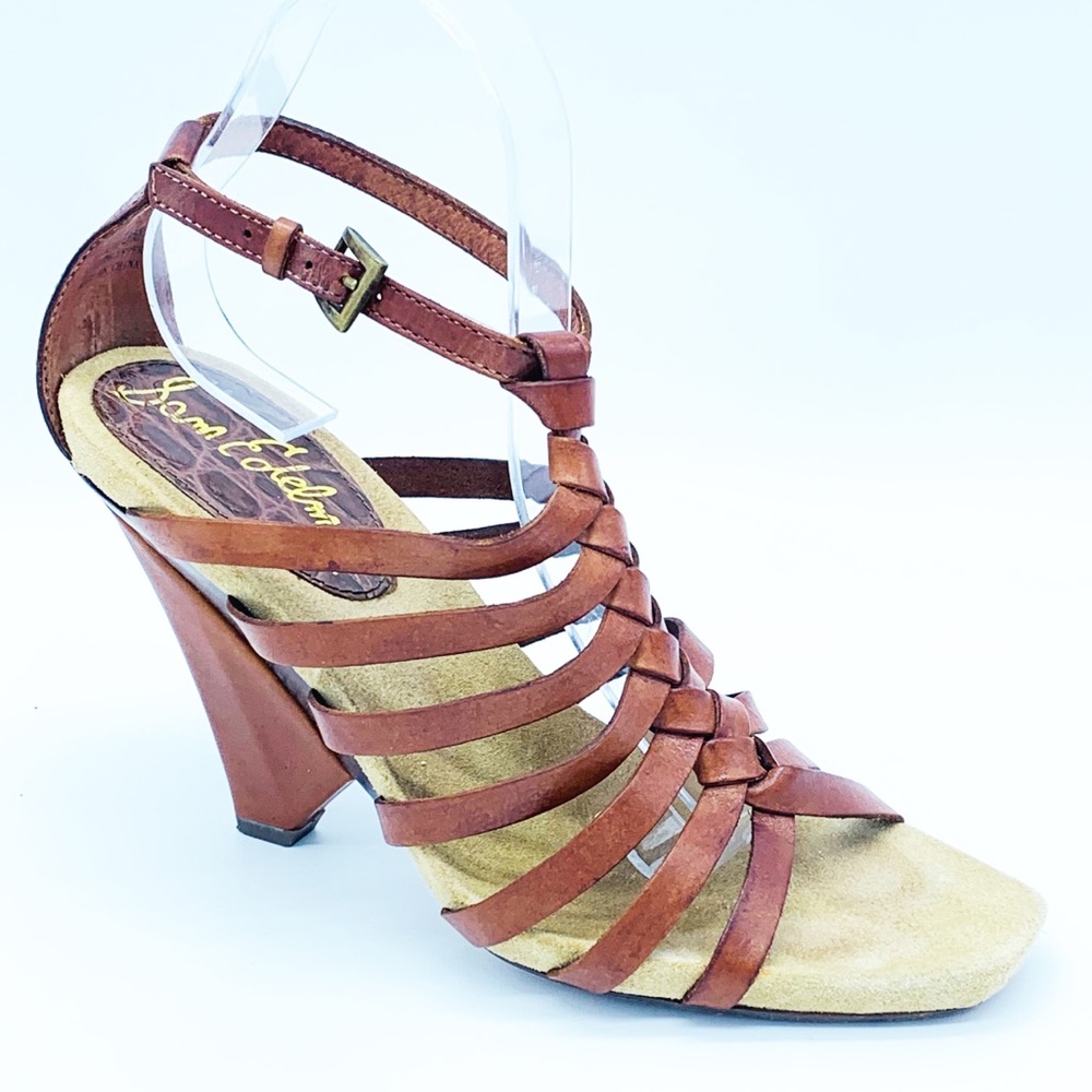 Sam Edelman Brown Saville Strappy Heels pumps SZ 9